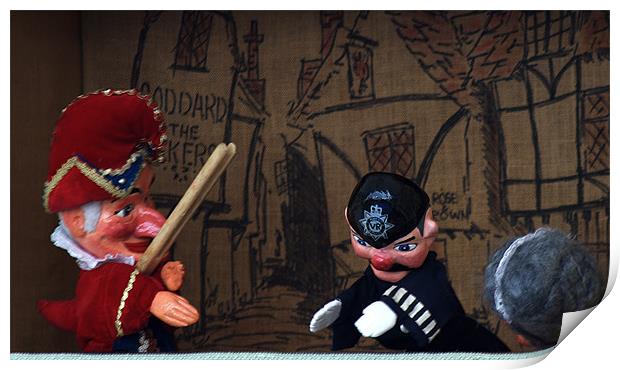 Punch and Judy with the policeman Print by Chris Day