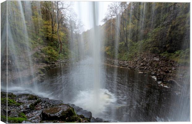 Behind the Waterfall Canvas Print by chris smith