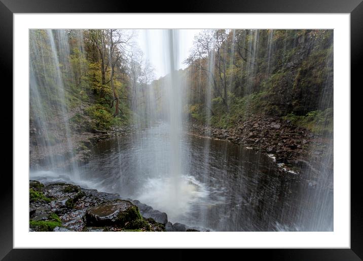 Behind the Waterfall Framed Mounted Print by chris smith