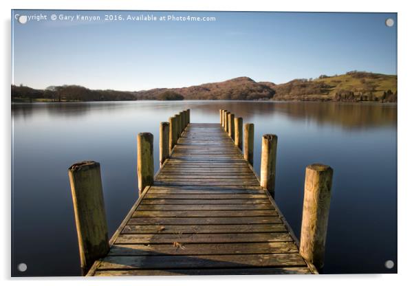 Early Morning Coniston Jetty Acrylic by Gary Kenyon