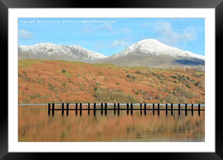 Coniston Fells and Jetty Framed Mounted Print by Gary Kenyon