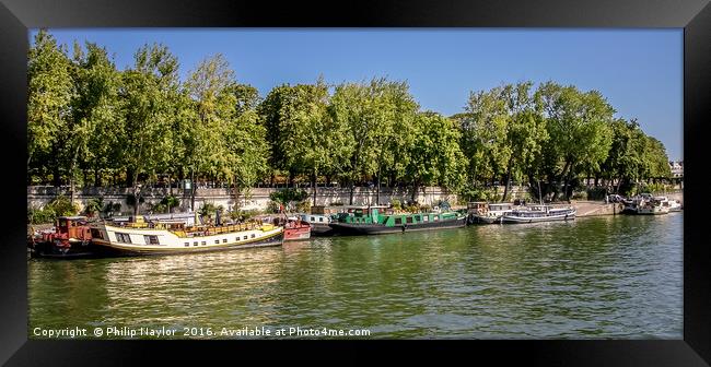 Houseboats on the River Seine Framed Print by Naylor's Photography