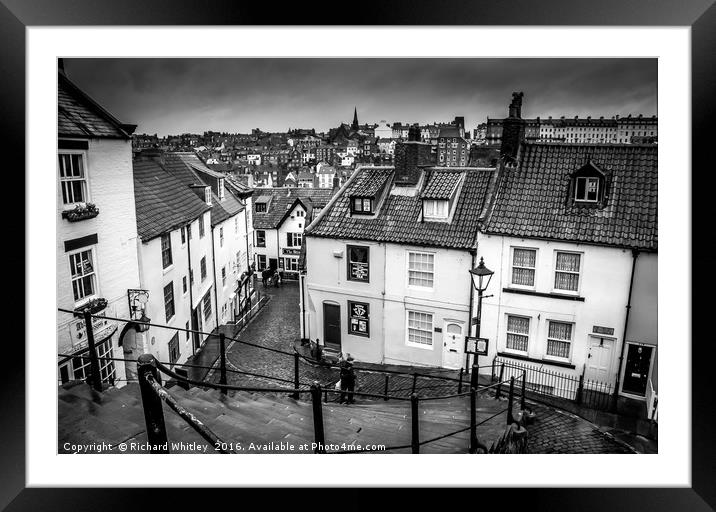 Whitby 199 Steps Framed Mounted Print by Richard Whitley
