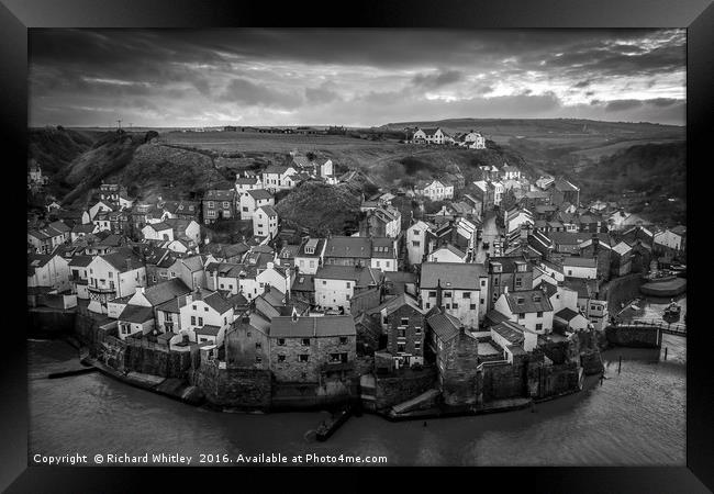 Staithes Village Framed Print by Richard Whitley