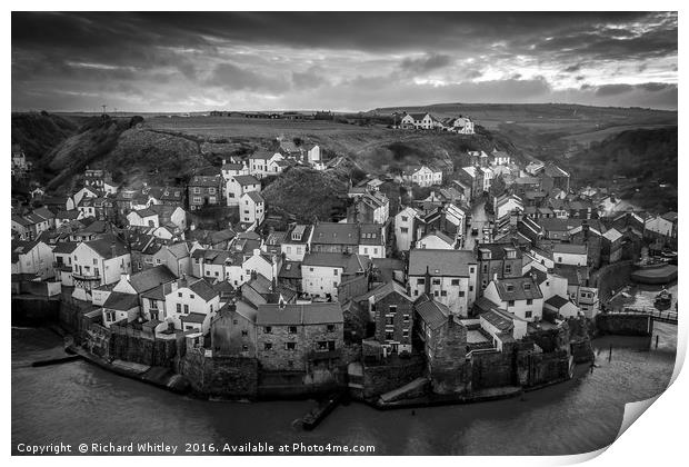 Staithes Village Print by Richard Whitley