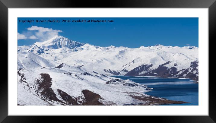Yamdrok Lake - Tibet Framed Mounted Print by colin chalkley