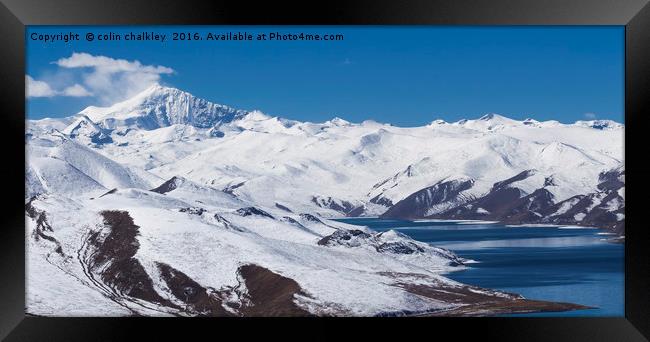Yamdrok Lake - Tibet Framed Print by colin chalkley