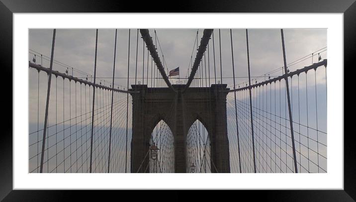 Brooklyn Cables Framed Mounted Print by Dave Sleet