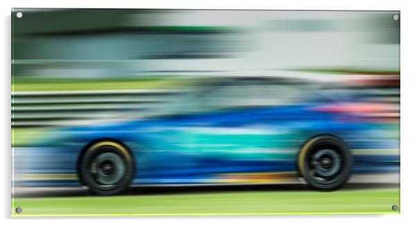 Racing car motion blur  Acrylic by Shaun Jacobs