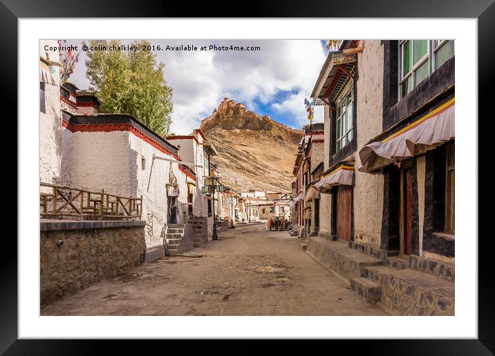 Gyantse Sidestreet, Tibet Framed Mounted Print by colin chalkley
