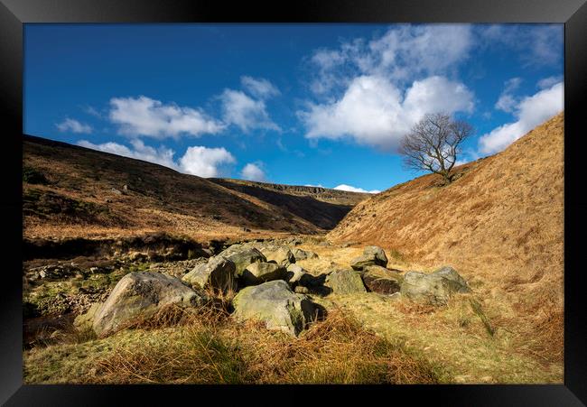 A sunny winters day at Crowden Framed Print by Andrew Kearton