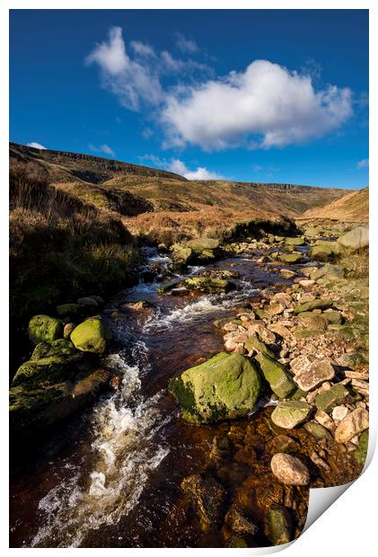 Crowden brook Print by Andrew Kearton