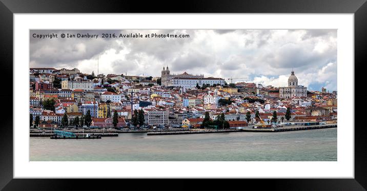 Lisbon Panorama Framed Mounted Print by Ian Danbury