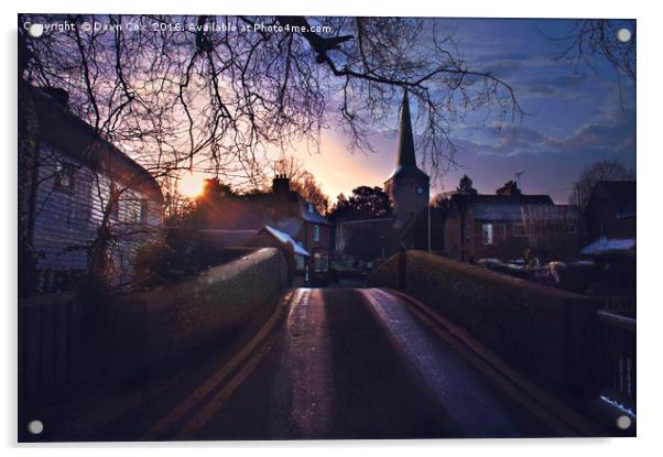 Eynsford Village Acrylic by Dawn Cox