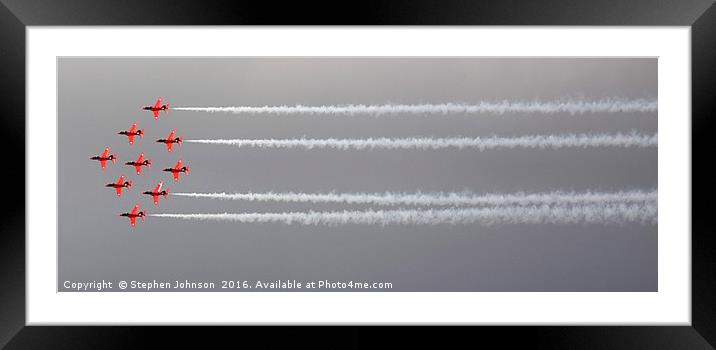 Formation Red Arrows Framed Mounted Print by Stephen Johnson