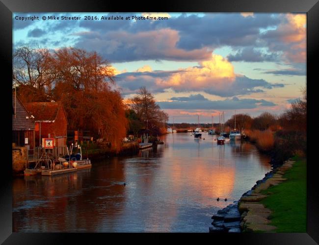 Evening on the Frome. Framed Print by Mike Streeter
