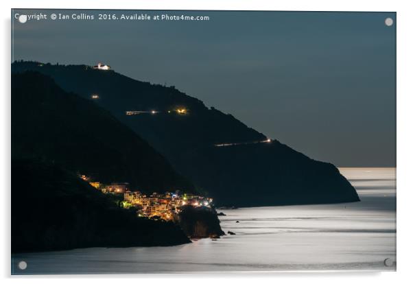 Manarola by Moonlight Acrylic by Ian Collins