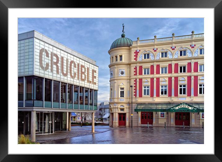 Crucible and Lyceum Theatres, Sheffield  Framed Mounted Print by Darren Galpin