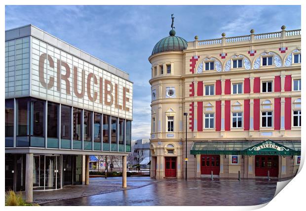 Crucible and Lyceum Theatres, Sheffield  Print by Darren Galpin