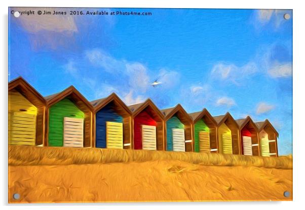 Beach Huts with artistic filter Acrylic by Jim Jones