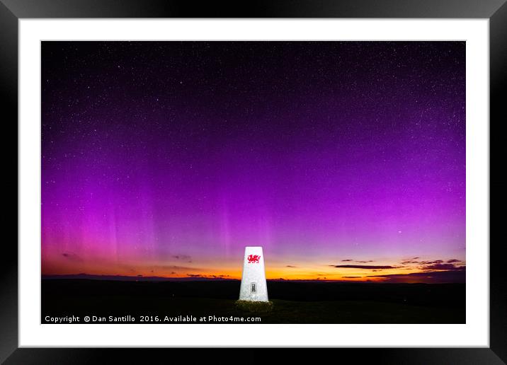 Nothern Lights over Wales Framed Mounted Print by Dan Santillo
