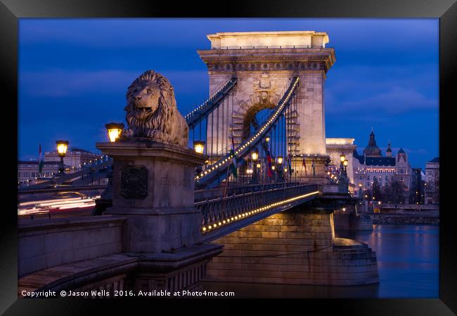 Pretty lights on Chain Bridge Framed Print by Jason Wells