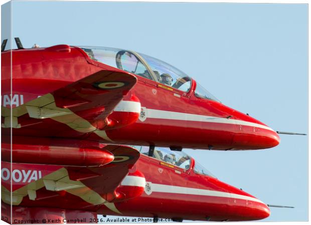 Red Arrows - close formation Canvas Print by Keith Campbell