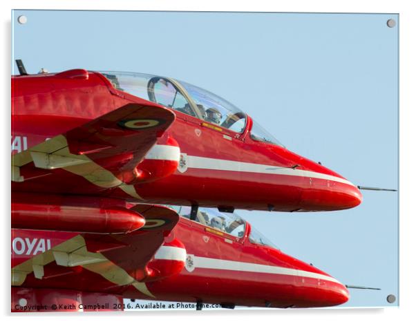 Red Arrows - close formation Acrylic by Keith Campbell