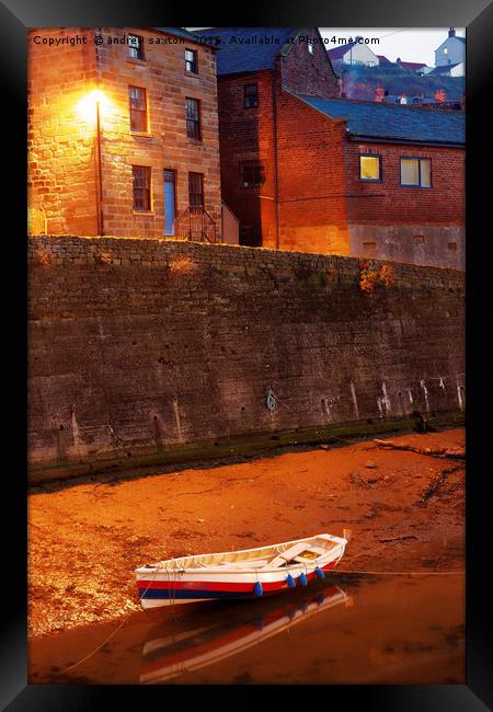 LIT BY STREET LIGHT Framed Print by andrew saxton