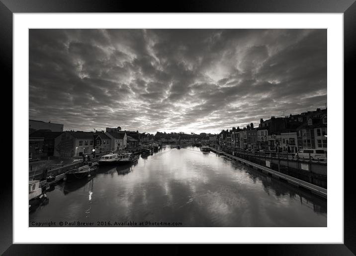 Weymouth in monotone Framed Mounted Print by Paul Brewer