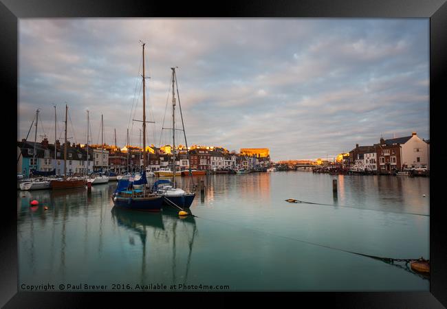 Weymouth with a touch of sun Framed Print by Paul Brewer