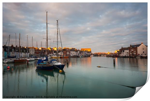 Weymouth with a touch of sun Print by Paul Brewer