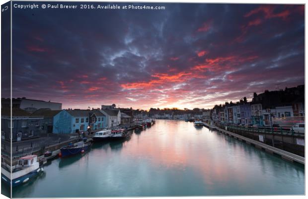 Weymouth at Sunrise Canvas Print by Paul Brewer