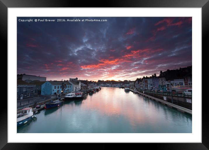 Weymouth at Sunrise Framed Mounted Print by Paul Brewer