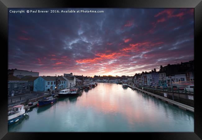 Weymouth at Sunrise Framed Print by Paul Brewer