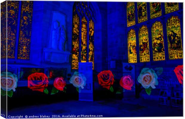 Roses in the Cathedral Canvas Print by andrew blakey