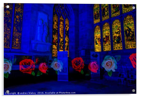 Roses in the Cathedral Acrylic by andrew blakey