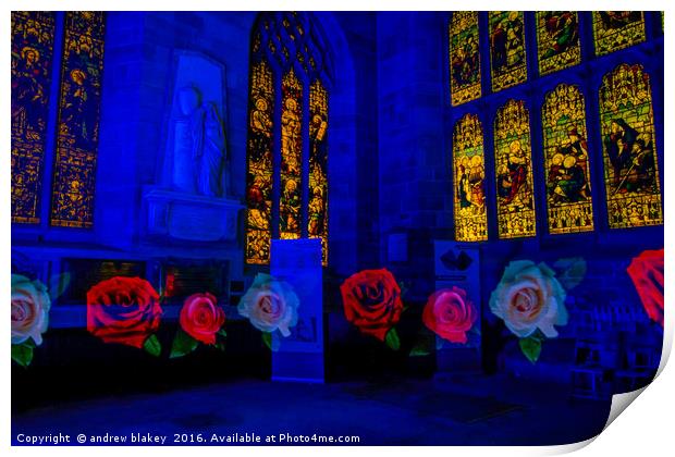 Roses in the Cathedral Print by andrew blakey