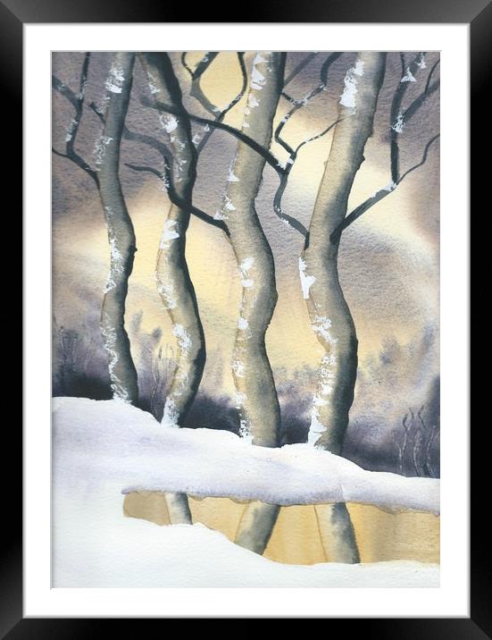 Frozen Forest Framed Mounted Print by Malcolm Snook