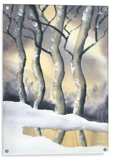 Frozen Forest Acrylic by Malcolm Snook