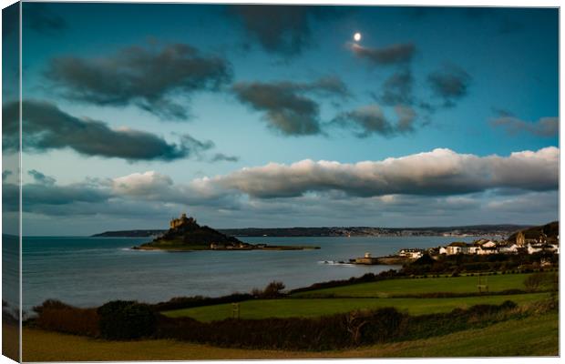 Moon over the Mount Canvas Print by Michael Brookes