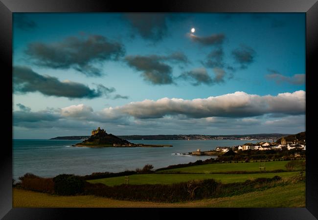 Moon over the Mount Framed Print by Michael Brookes