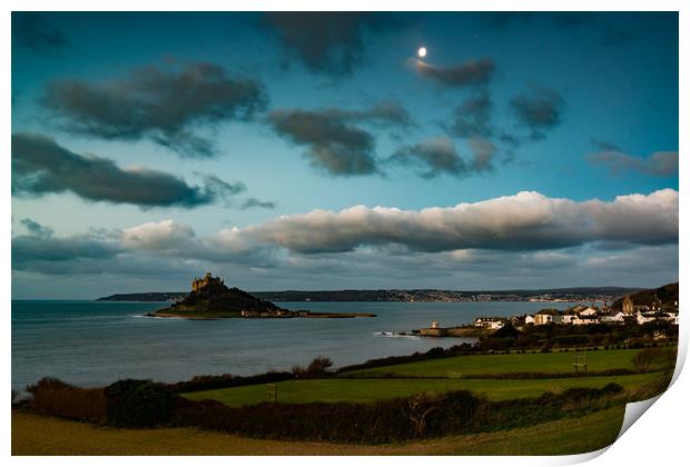Moon over the Mount Print by Michael Brookes