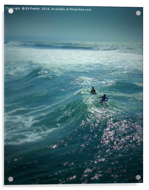 South African Surfers Acrylic by Ed Pettitt