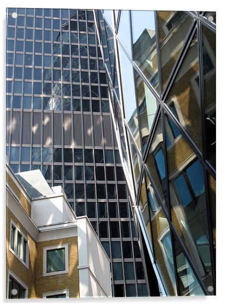 Reflected buildings Acrylic by Howard Corlett
