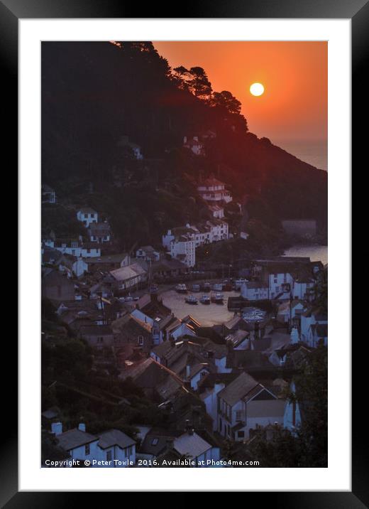 Morning light in Polperro, Cornwall Framed Mounted Print by Peter Towle