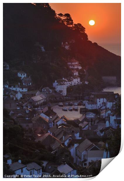 Morning light in Polperro, Cornwall Print by Peter Towle
