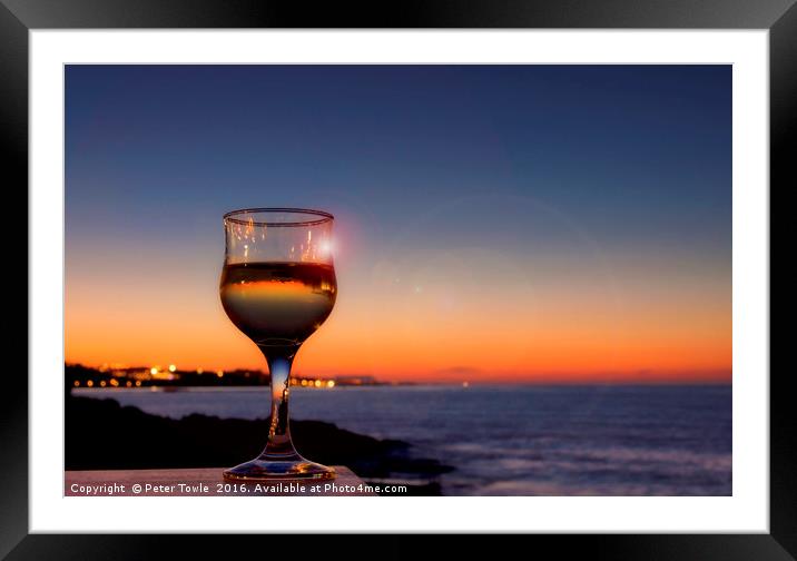 Crete Sunset Framed Mounted Print by Peter Towle