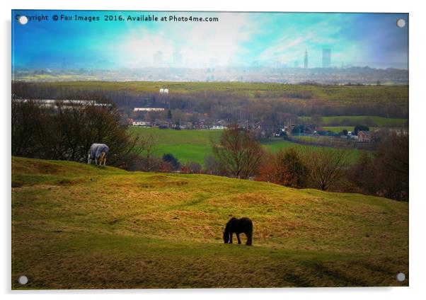 Lancashire Landscape Acrylic by Derrick Fox Lomax