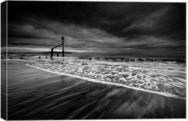Overcast on Shanklin Beach Canvas Print by Michael Brookes